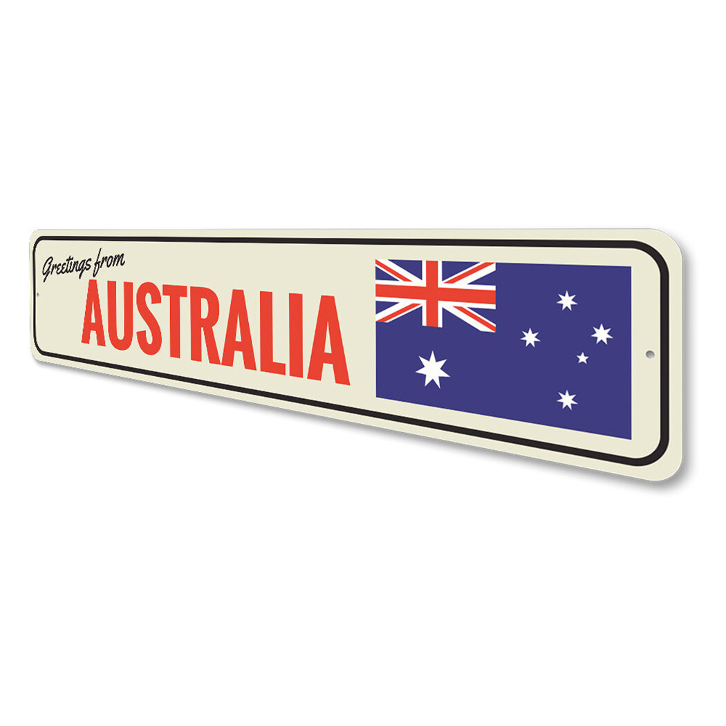 Greetings from Australia, Patriotic Sign, Man Cave, Street Metal Sign