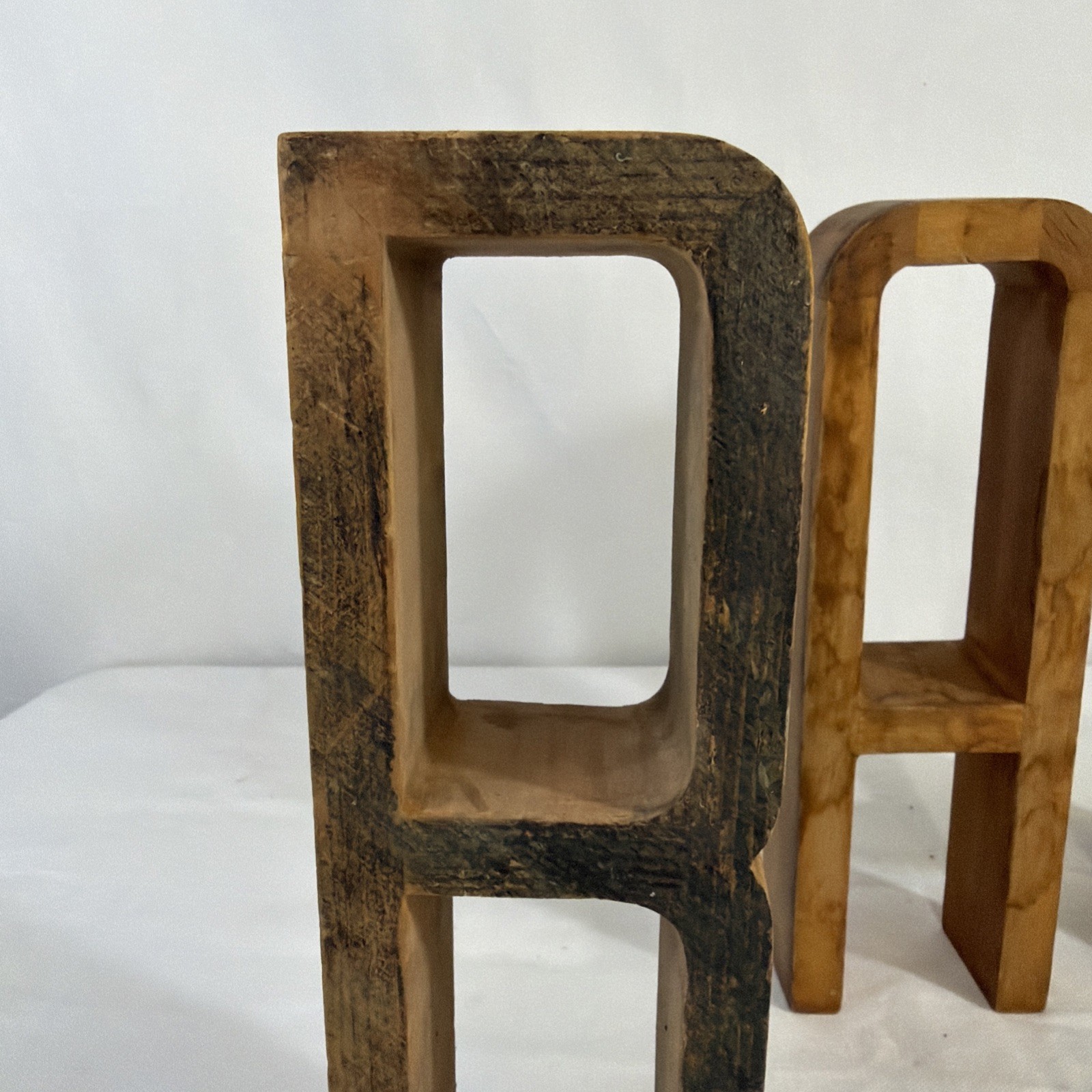 Vintage 10” Tall Solid Wood Letters “BAR”Sign Industrial Architectural Art Deco