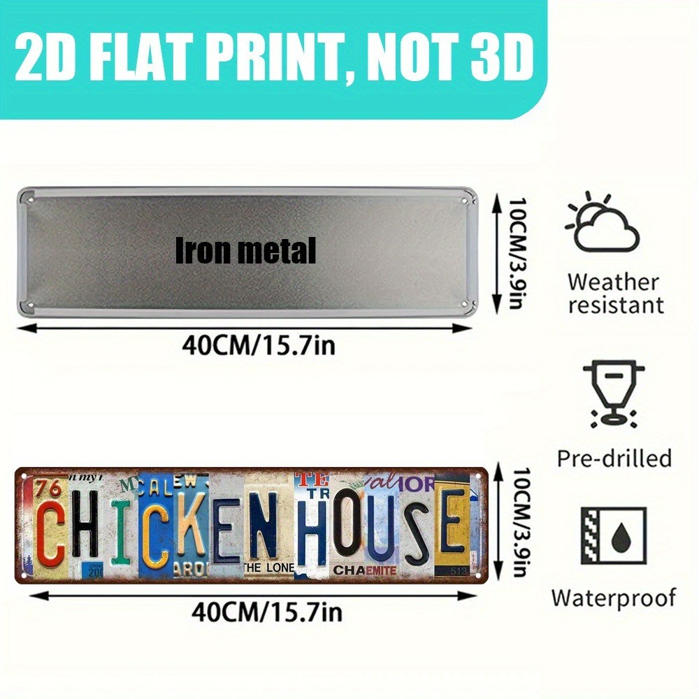 Funny Chicken House Sign Farmhouse Wall Decor Vintage Metal Tin Signs Home Decor