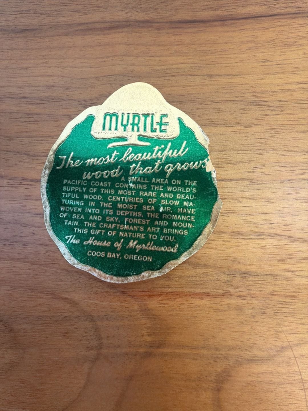 Vintage The House of Myrtlewood Hand Painted Myrtle Wood Wall Plaque 10 Inch