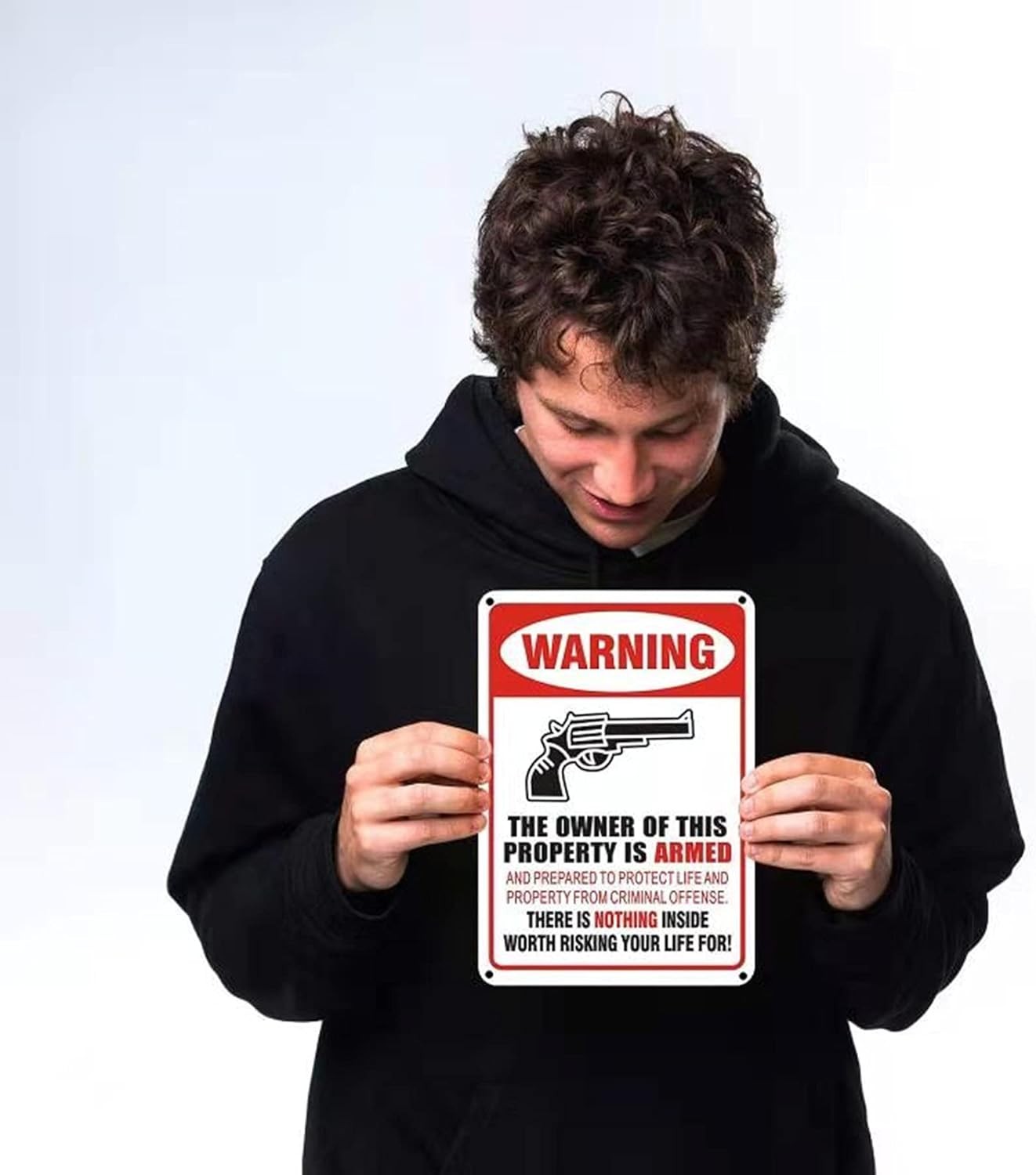 No Trespassing Sign 2PCS Private Property No Trespassing Warning Metal Yard Sign