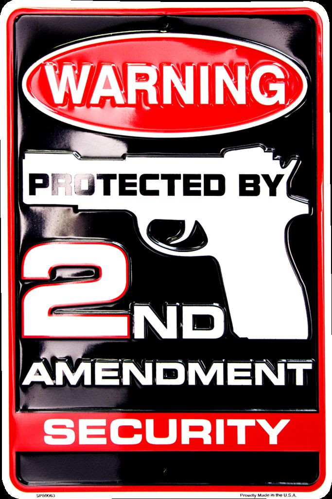 WARNING PROTECTED BY 2ND AMENDMENT SECURITY SIGN 8″ X 12″ MAN CAVE GARAGE FENCE
