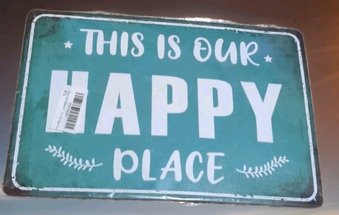 New Rustic Sign This Is Our Happy Place Cozy Home Decor Metal 12″X8″ Free Ship