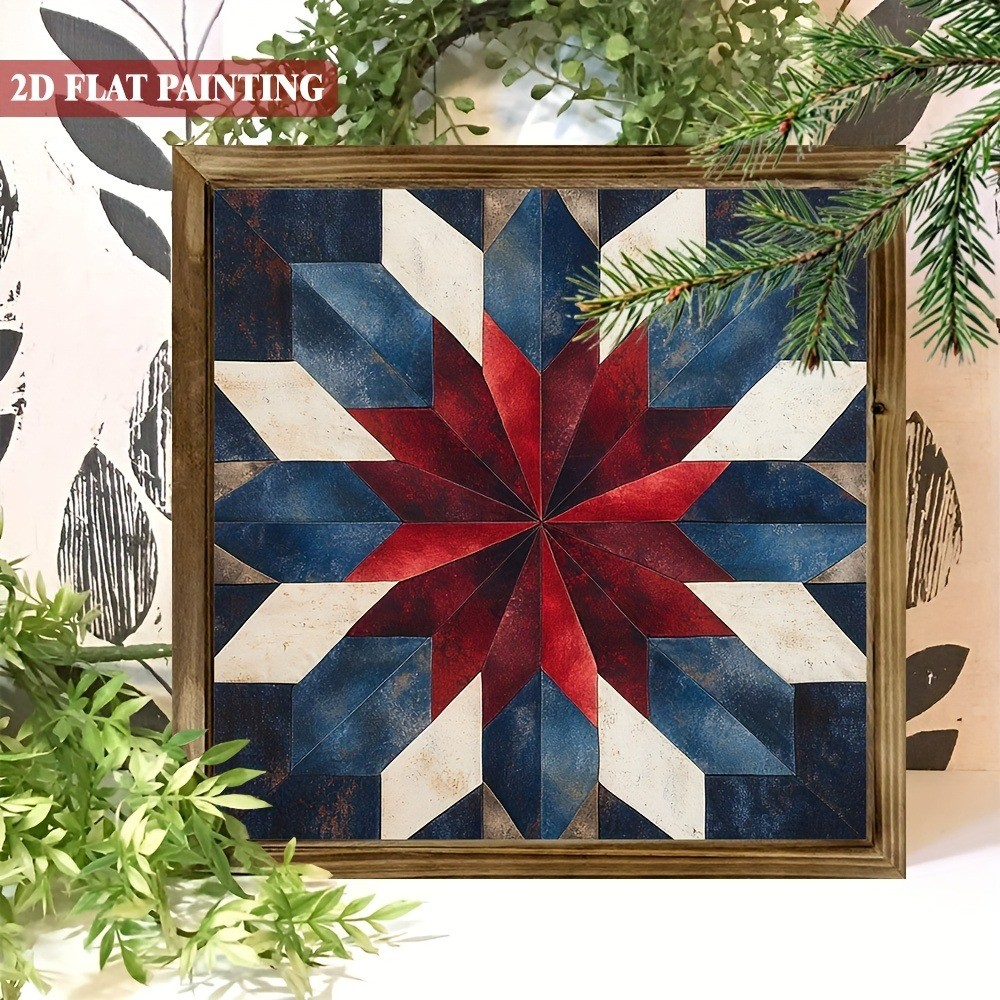 2D Farmhouse Style Barn Star Wooden Plaque Room Home Art Decor Housewarming Gift