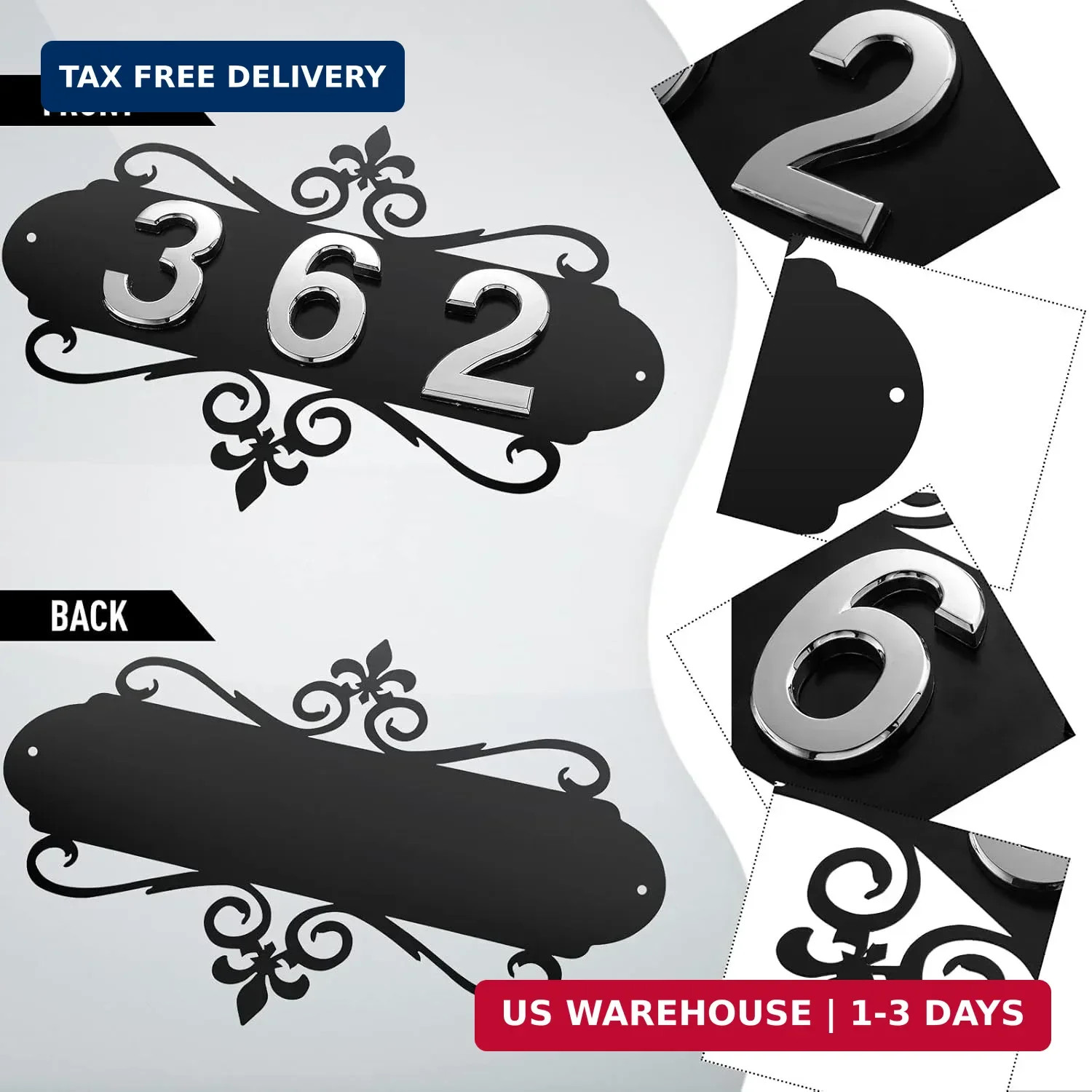 House Address Plaques Metal Address Sign Outside House Number Mailbox Number Sig