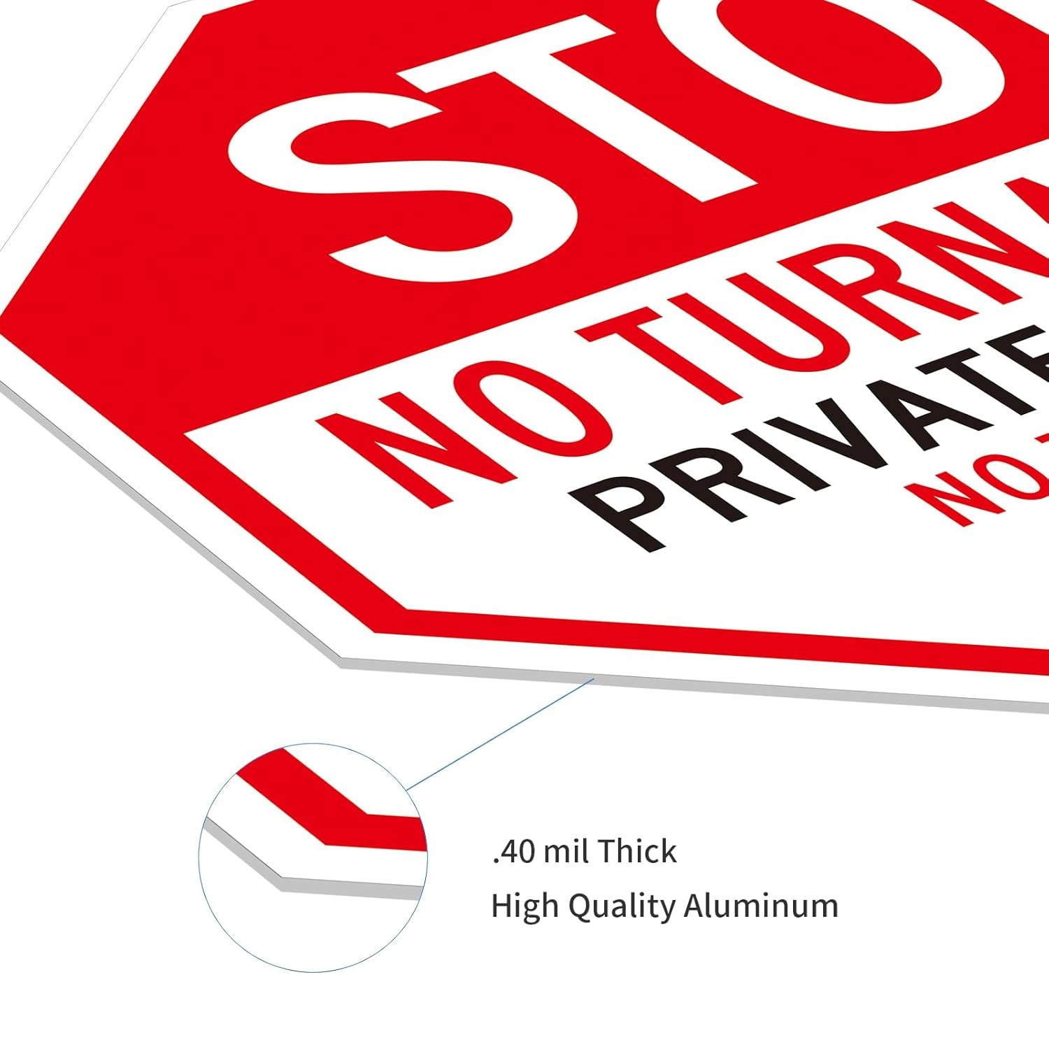 Stop No Turn Around Private 12x12inches, TurnAround 12x12Inch-2Pack