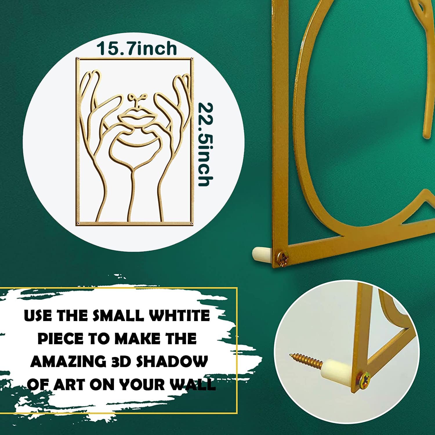 Glamativity Gold Female Line Art Metal Wall Decor Set of 4