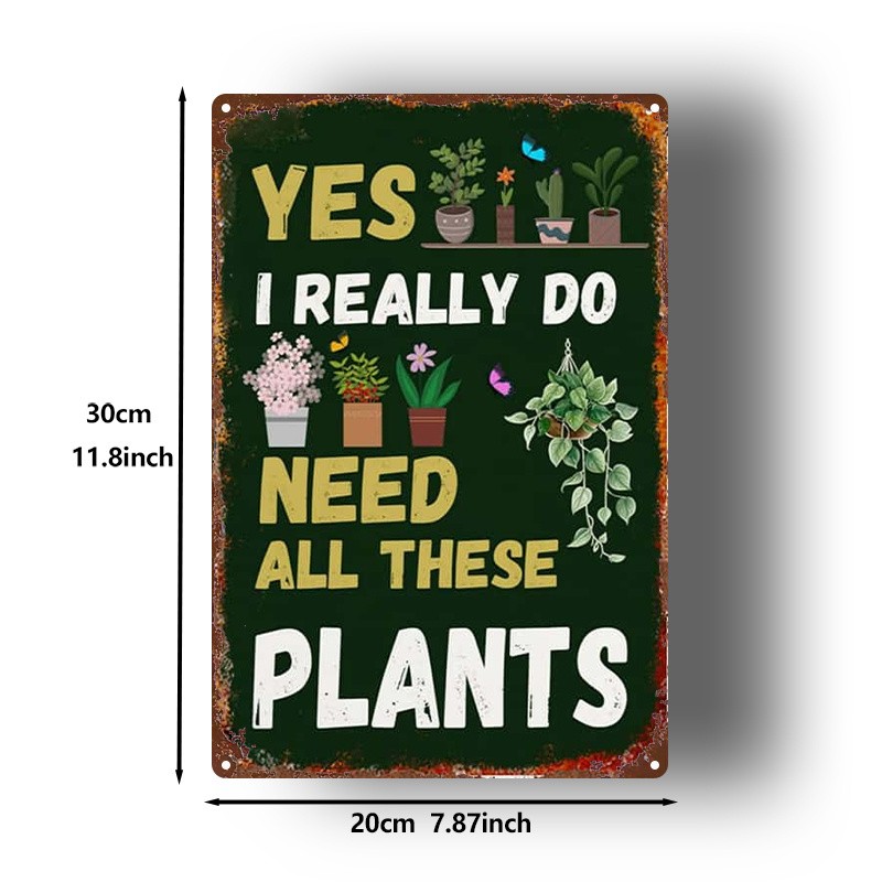 2D Flat Metal Sign 8×12 inch Plant Lover Decor Indoor Wall Art