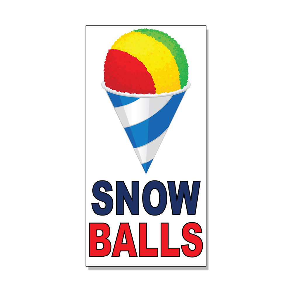Snow Balls Blue Red Food Bar Restaurant Food Truck DECAL STICKER Store Sign