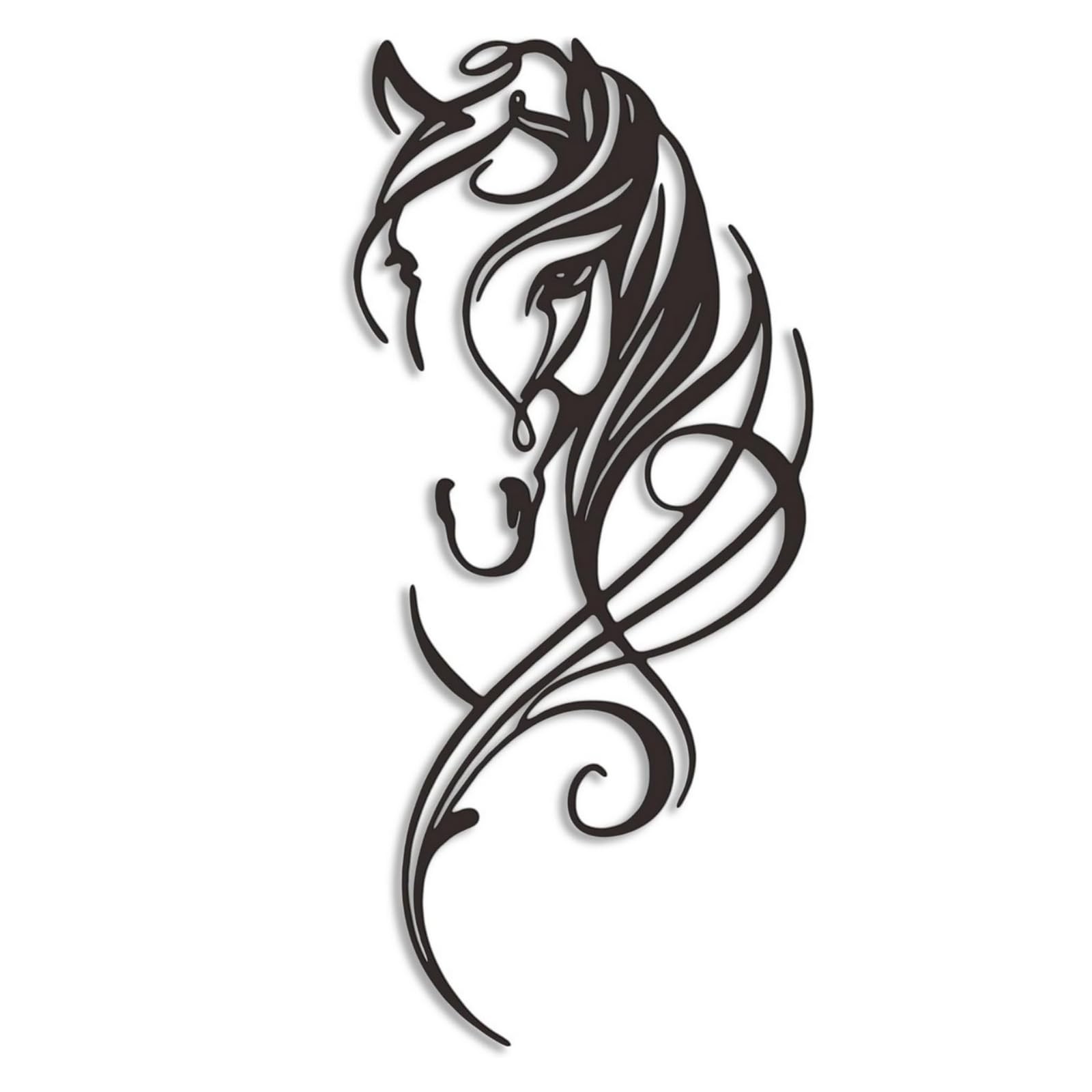 Metal Horse Wall Art Decor – Western Equestrian Line Art & Dynamic Metal Wall…