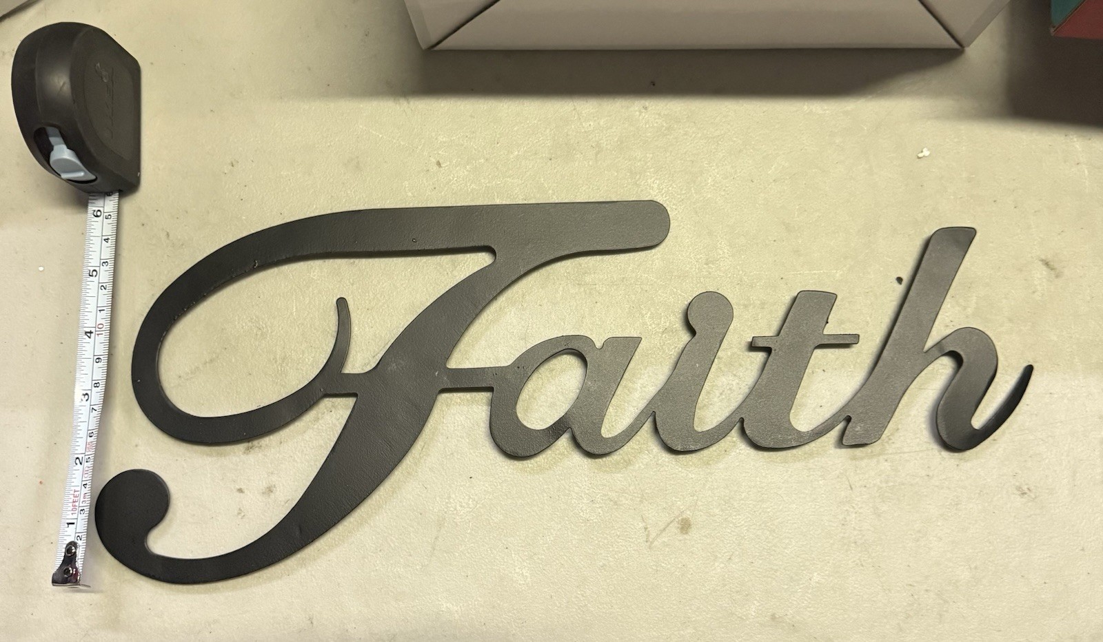 Faith Word Art Sign Home Christian Decor Wall Hanging Cursive Script Typography