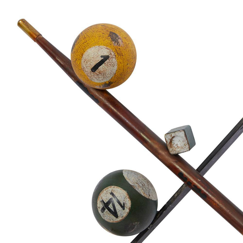 3 In. X 15 In. Metal Multi Colored Pool Games Wall Decor