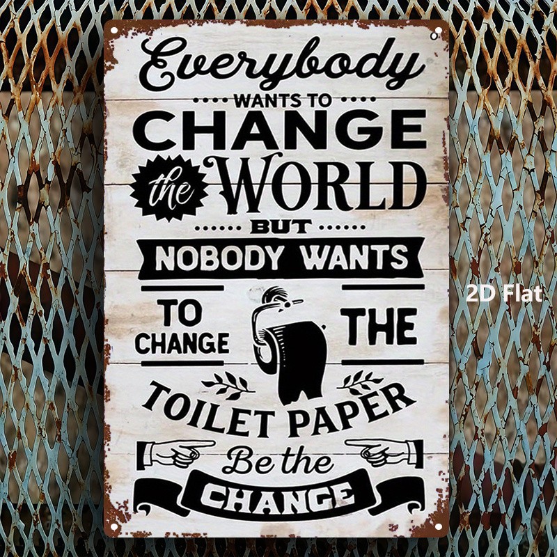 Metal Sign 8×12 Inches Inspirational Bathroom Decor