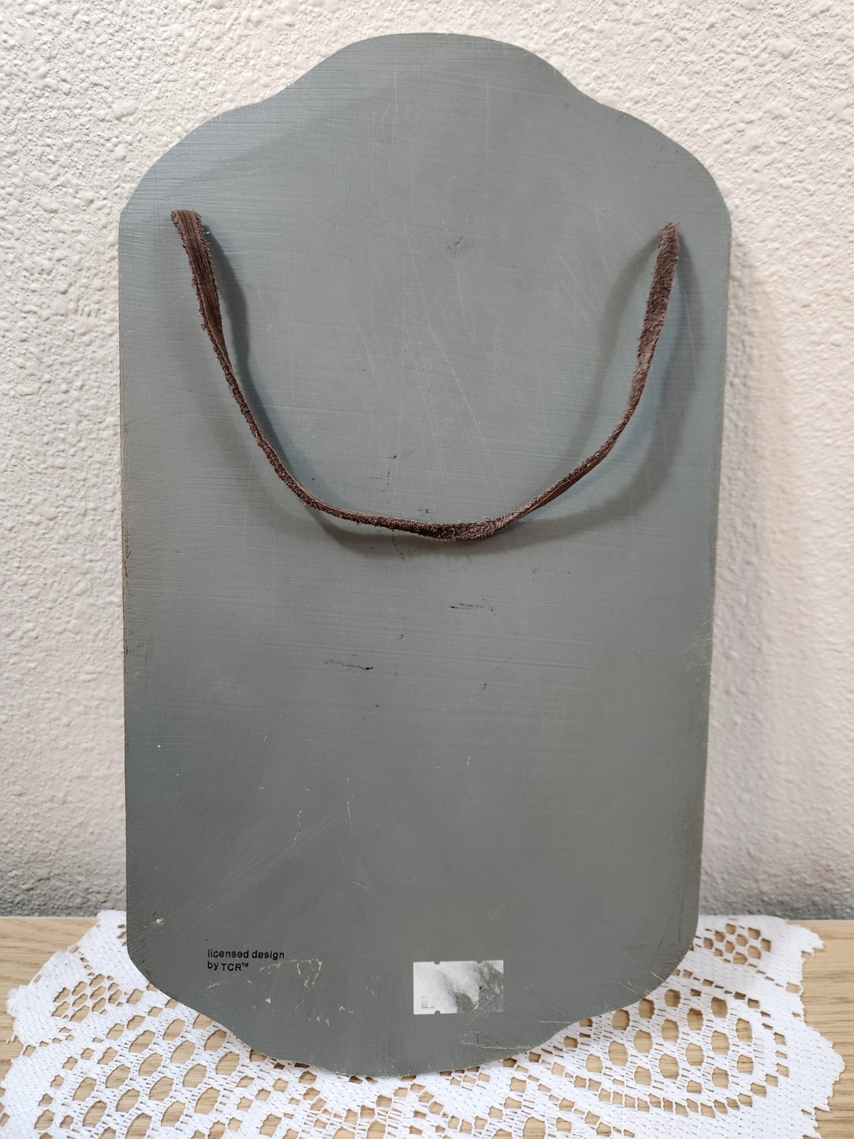 VTG Teddy Bear Collector Welcome Wall Art Sign Resin Decor w/ Leather Hang Cord