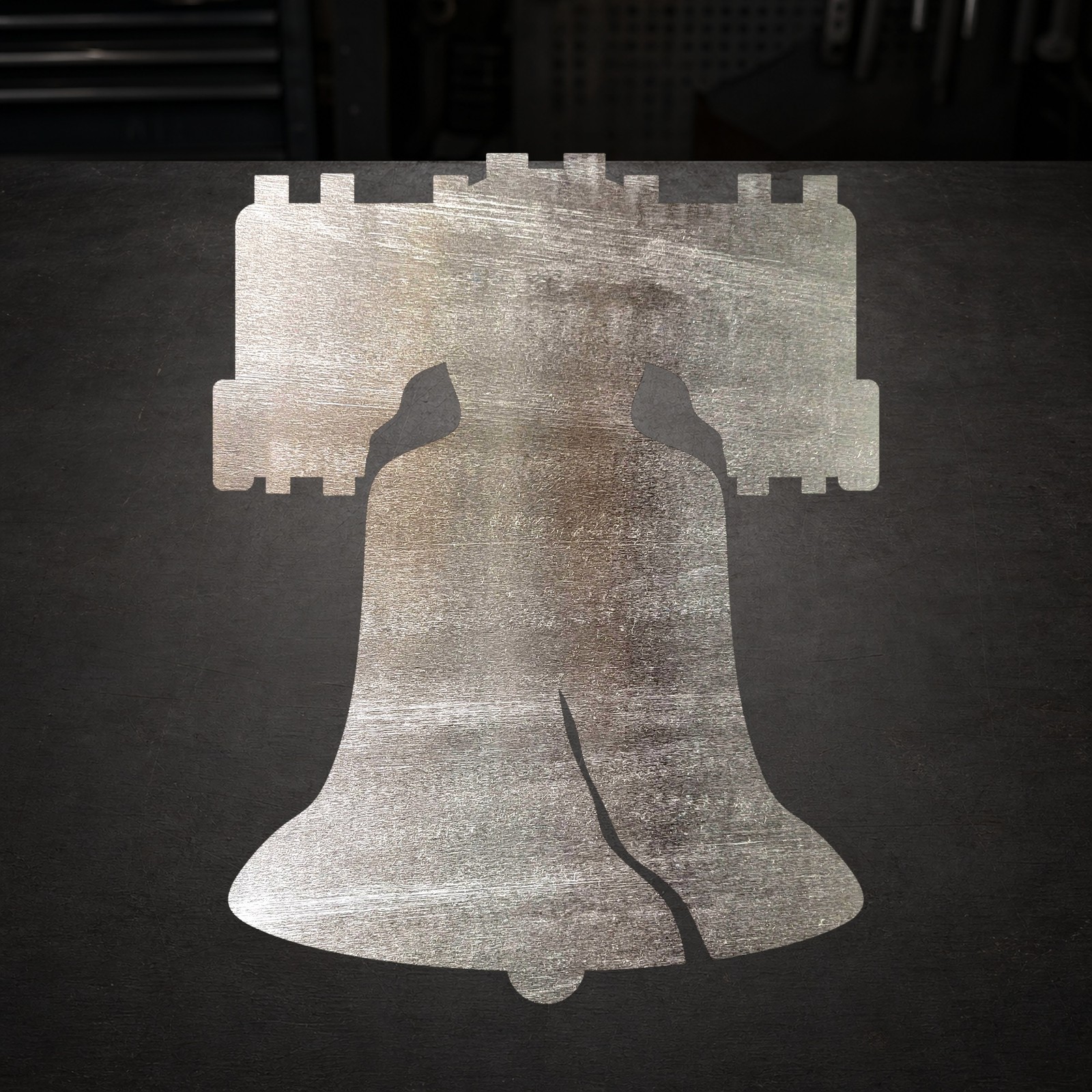 Liberty Bell 2 Steel Cutout Shape, Raw Metal Wall Art and Craft Supply