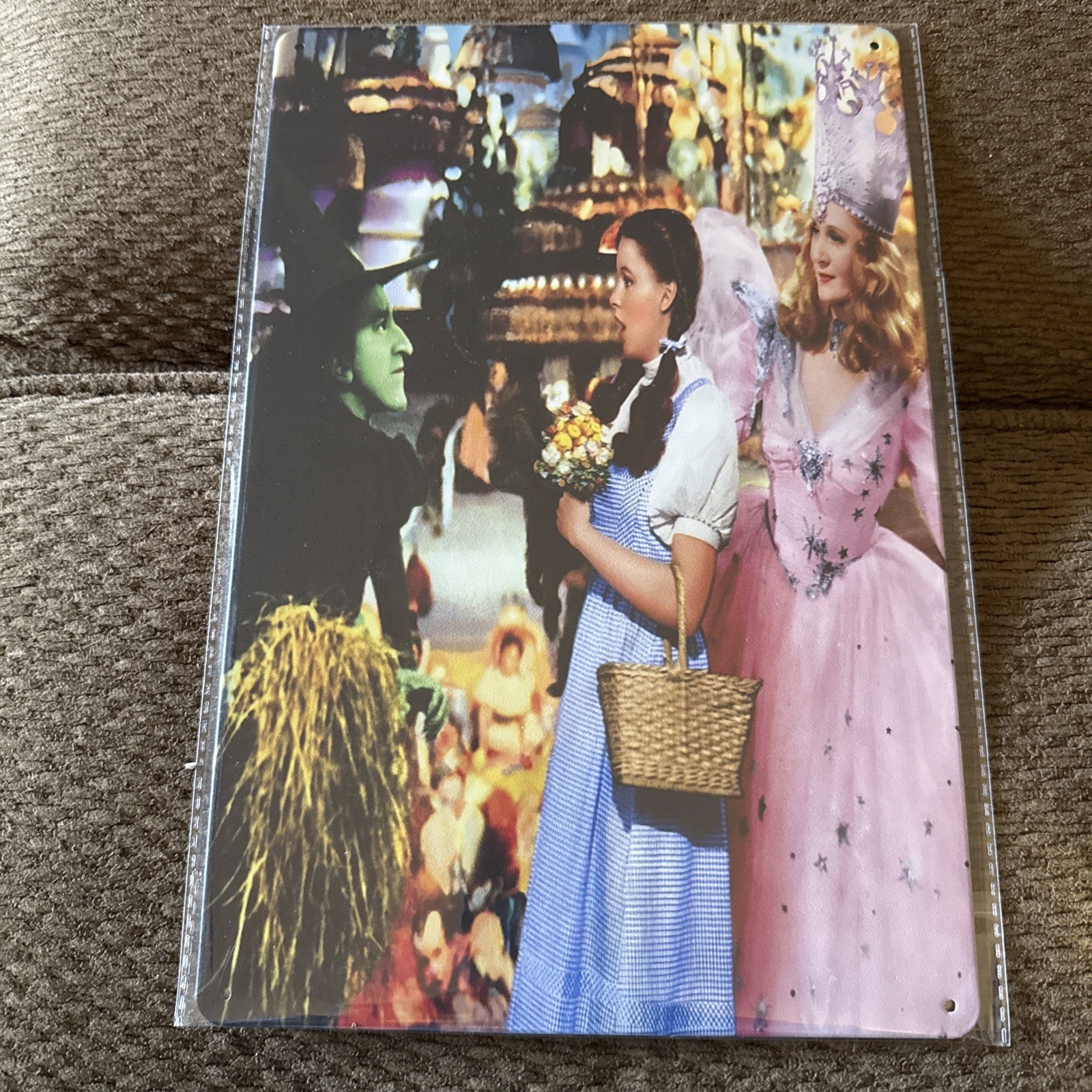 “The Wizard Of Oz” Colorful Tin 8”x12” Of The Good And Bad Witches & Dorothy