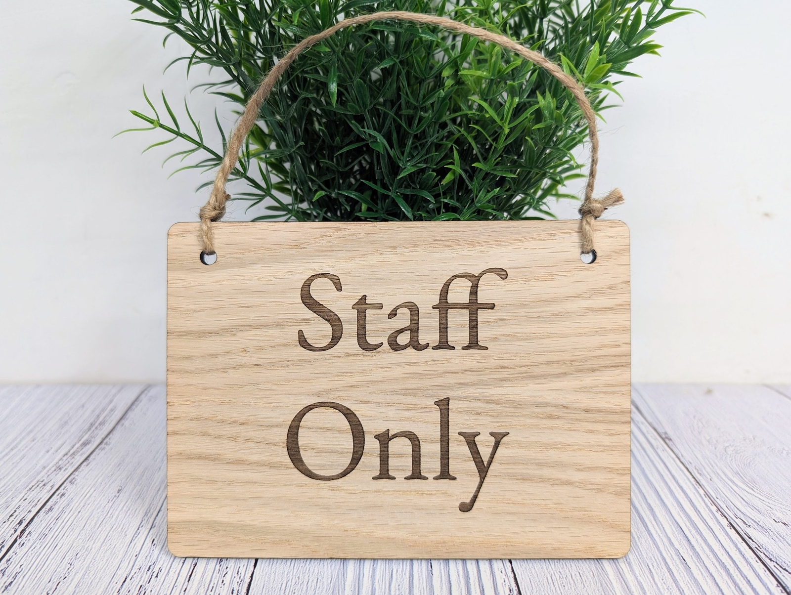 Personalised ‘Staff Only’ Wooden Sign | Custom Text/Logo Option – 4 Sizes