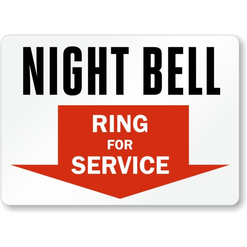 Ring Bell For Service Aluminum Weatherproof Sign c01646