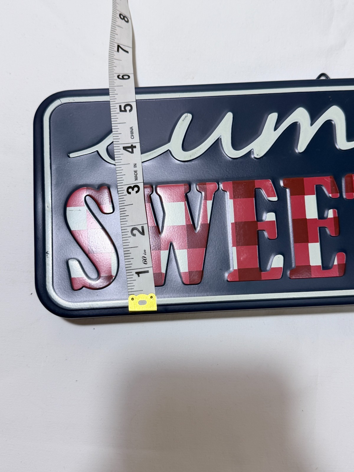 The Pioneer Woman Summer Sweetness Fun Red Plaid Script Metal Sign