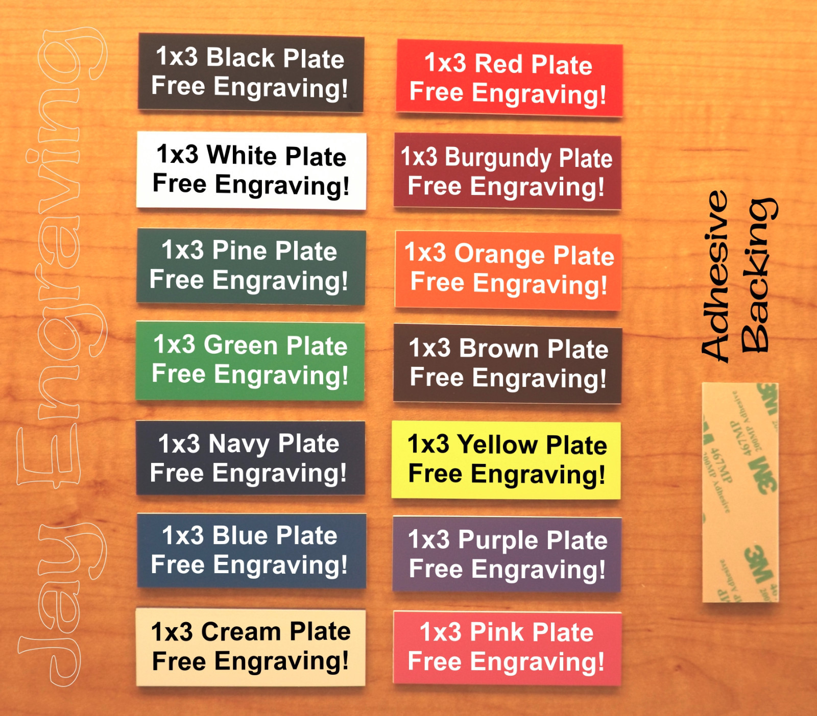 Custom Engraved 1×3 Plate  Adhesive-Backed Personalized Customized Sign Plaque