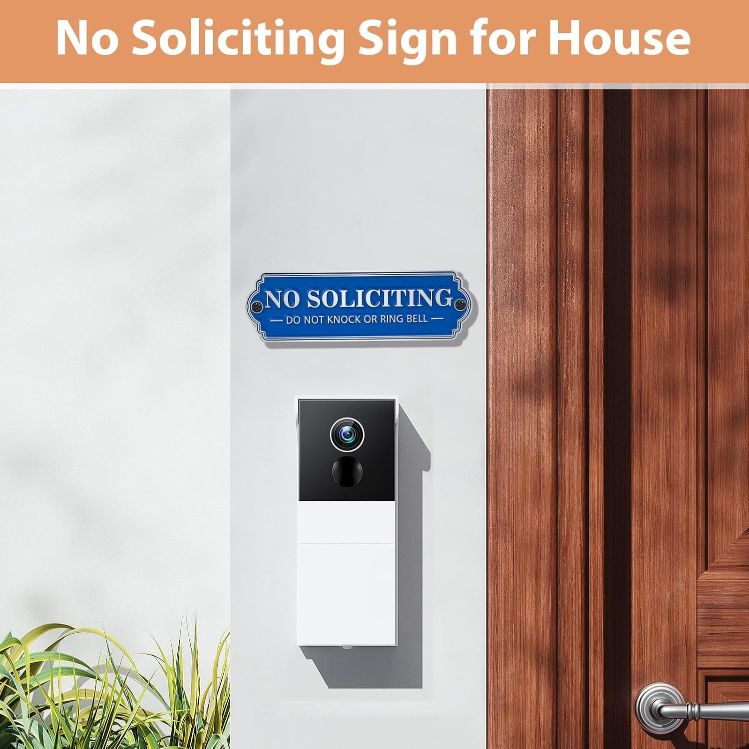 Brass No Soliciting Sign, No Soliciting Sign for House – Solid Brass Wall