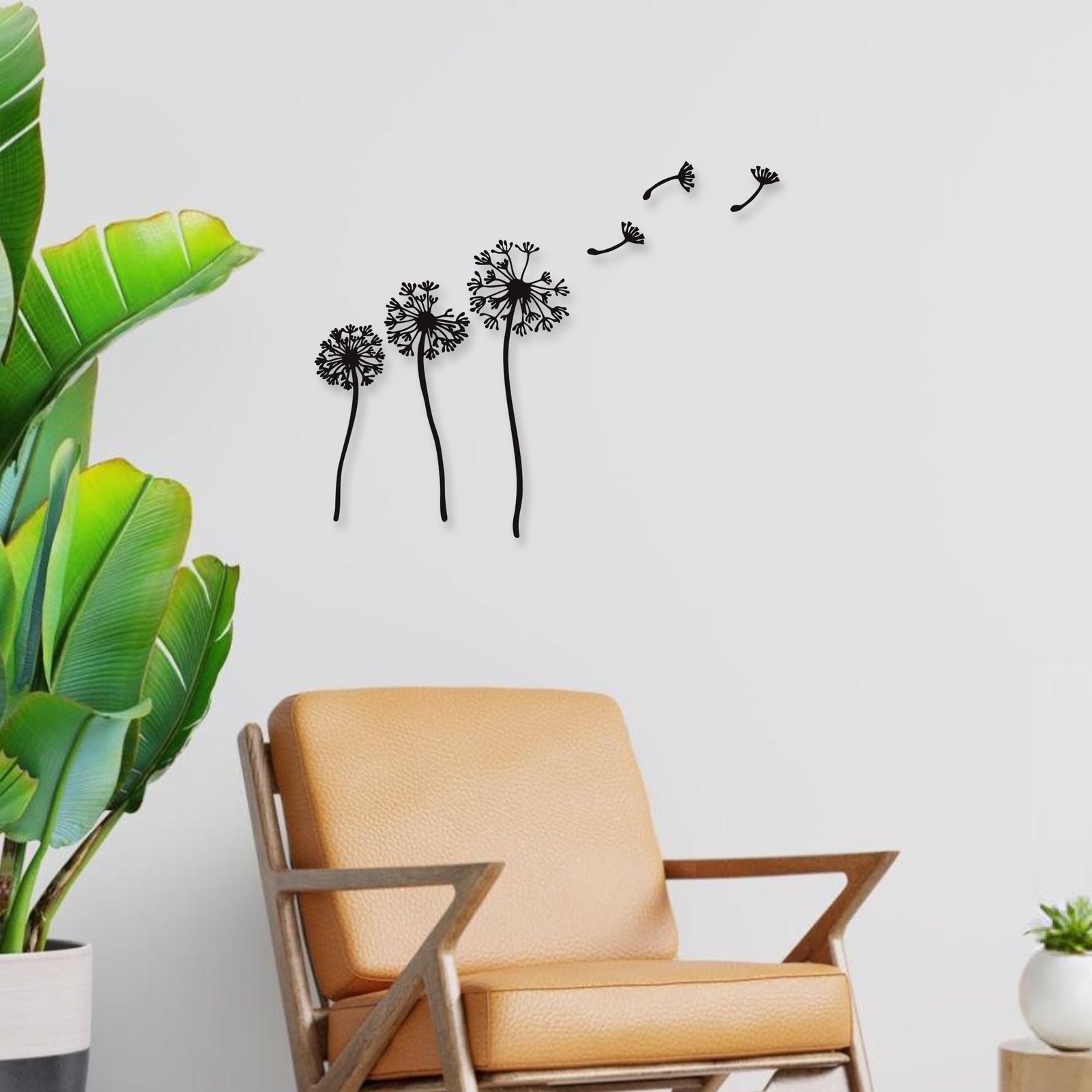 Dandelion Wall Art Set of 6 – Rustic Metal Flowers Wall Decor with 3 Dandelio…