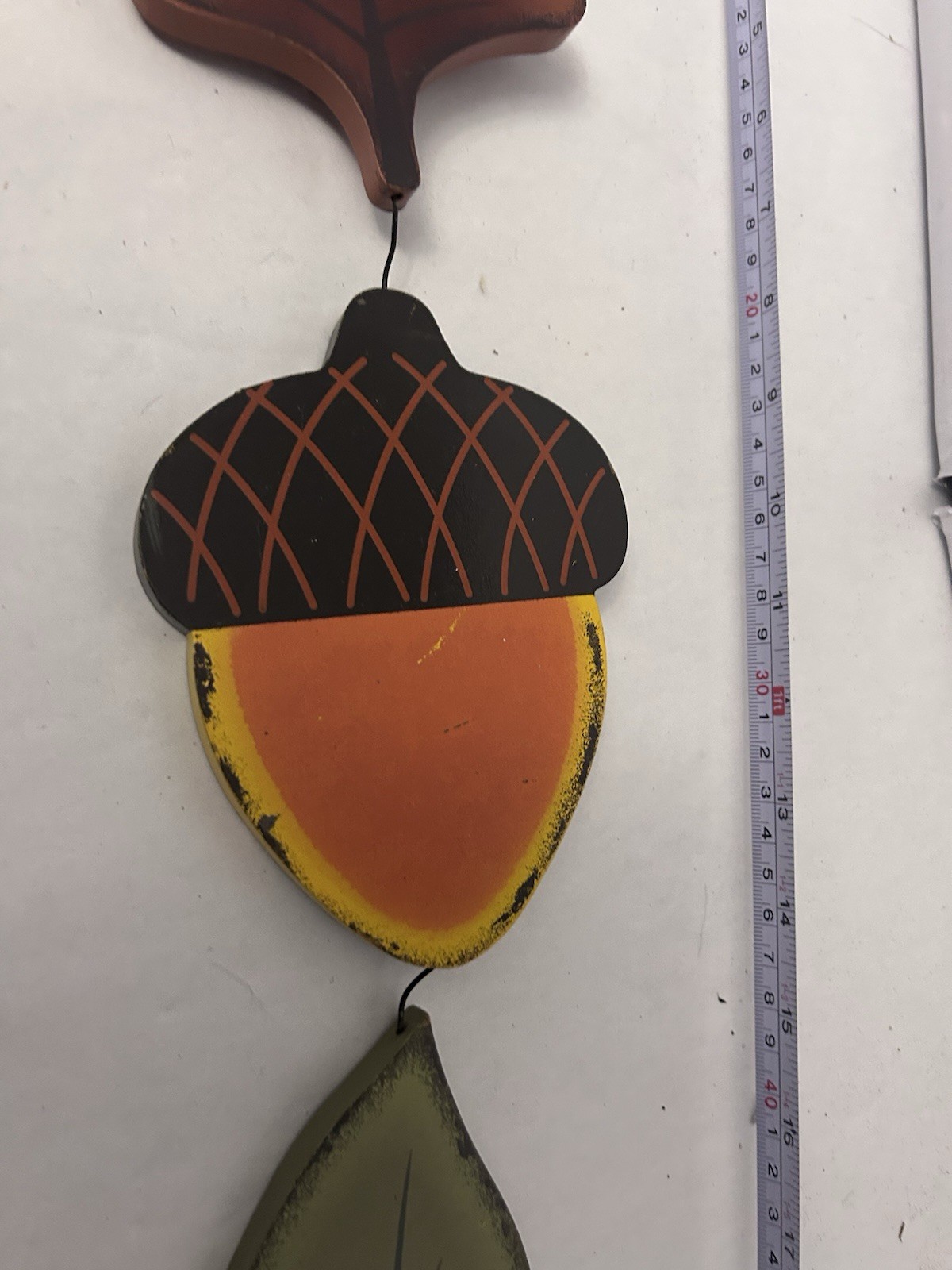 Fall Wall/Door Hanging Decor Wooden Leafs and Acorn Multicolor