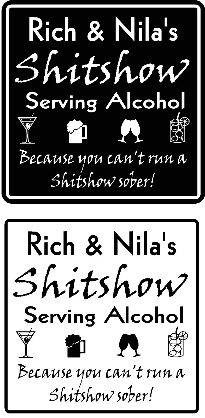 Personalized Shitshow Serving Alcohol Sign Man Cave Pub Bar USA Made