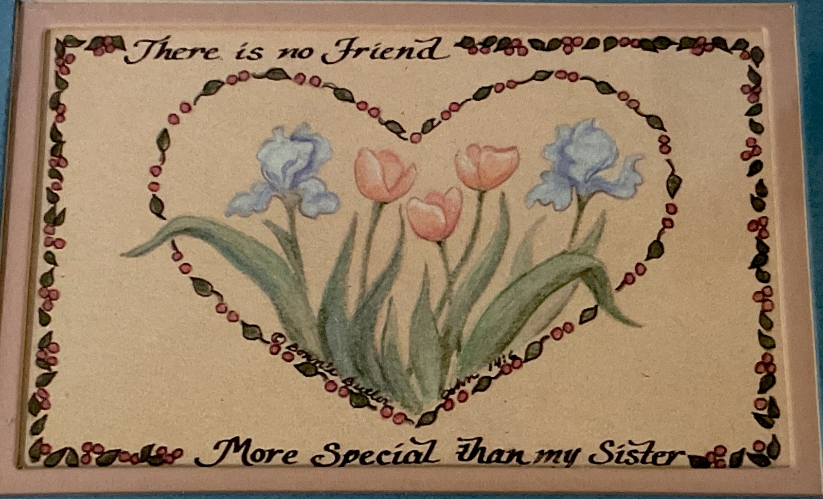 5×7 Inch Sisters Special Friend Watercolor Plaque- New Gift Quality- Floral