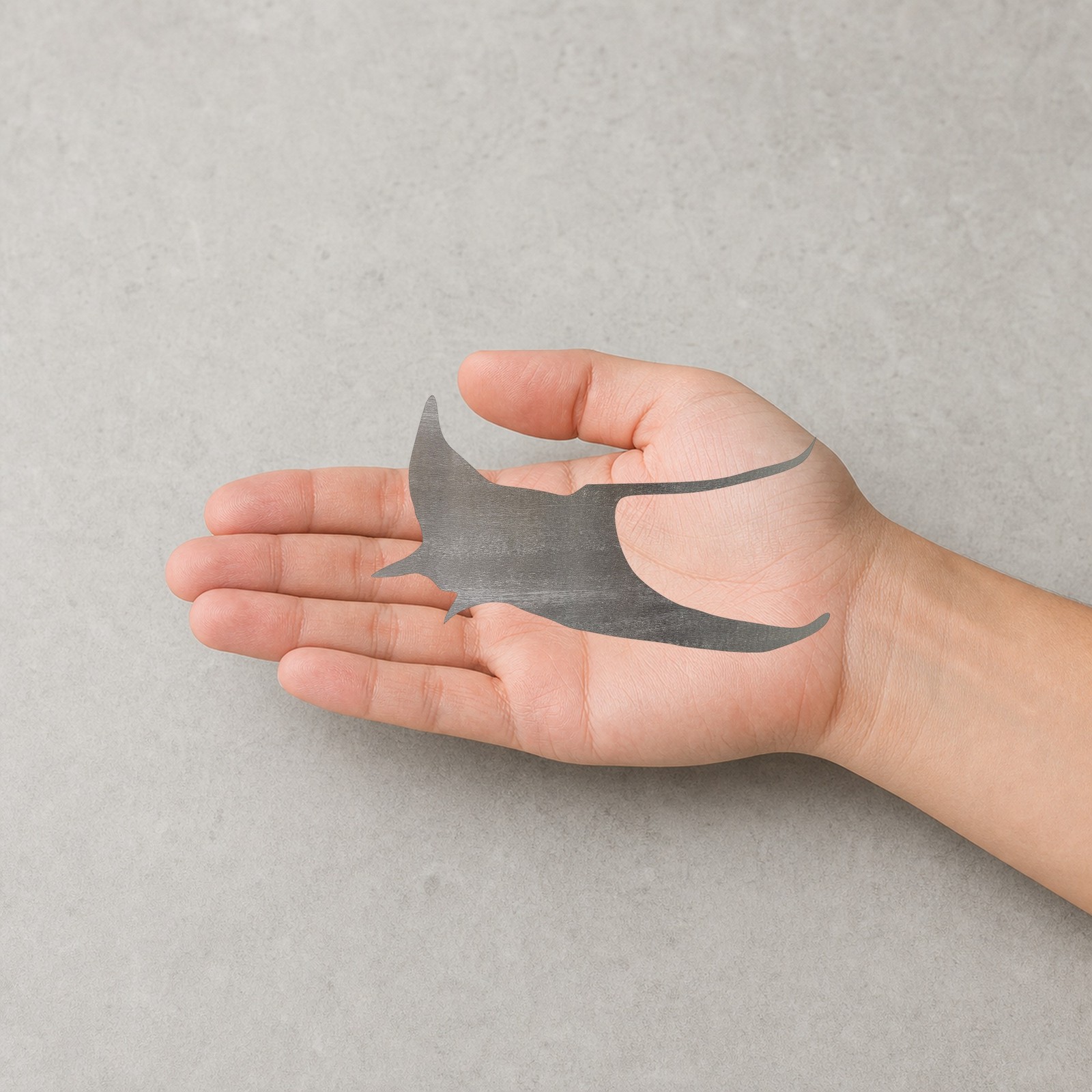 Manta Ray 2 Steel Cutout Shape, Raw Metal Wall Art and Craft Supply