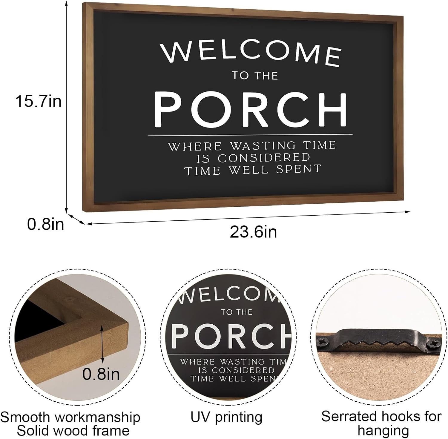 Durable Wooden Welcome Sign – Rustic Farmhouse Decor for Porches, 15.7×23.6in