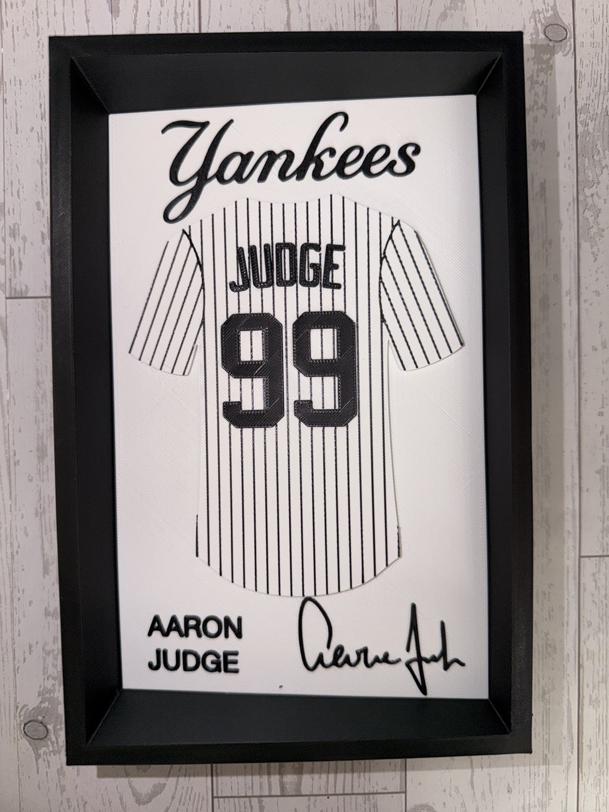NY Baseball #99 Inspired Player Jersey Display 3D Printed PLA Wall/Desktop Decor