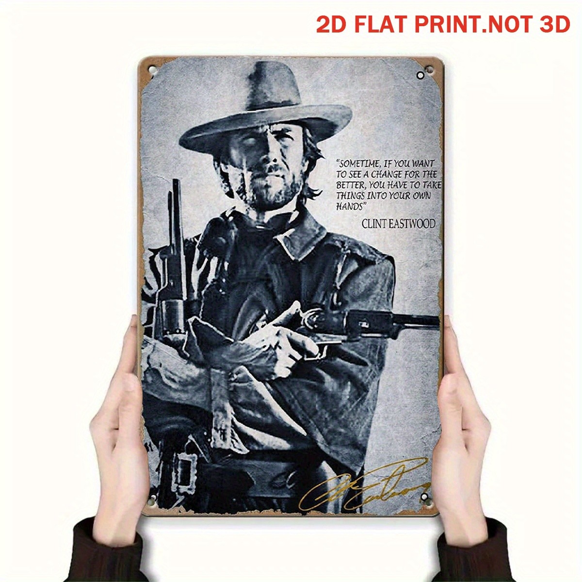 Vintage Western Cowboy Metal Sign Classic Movie/Man Cave Wall Hanging Decoration