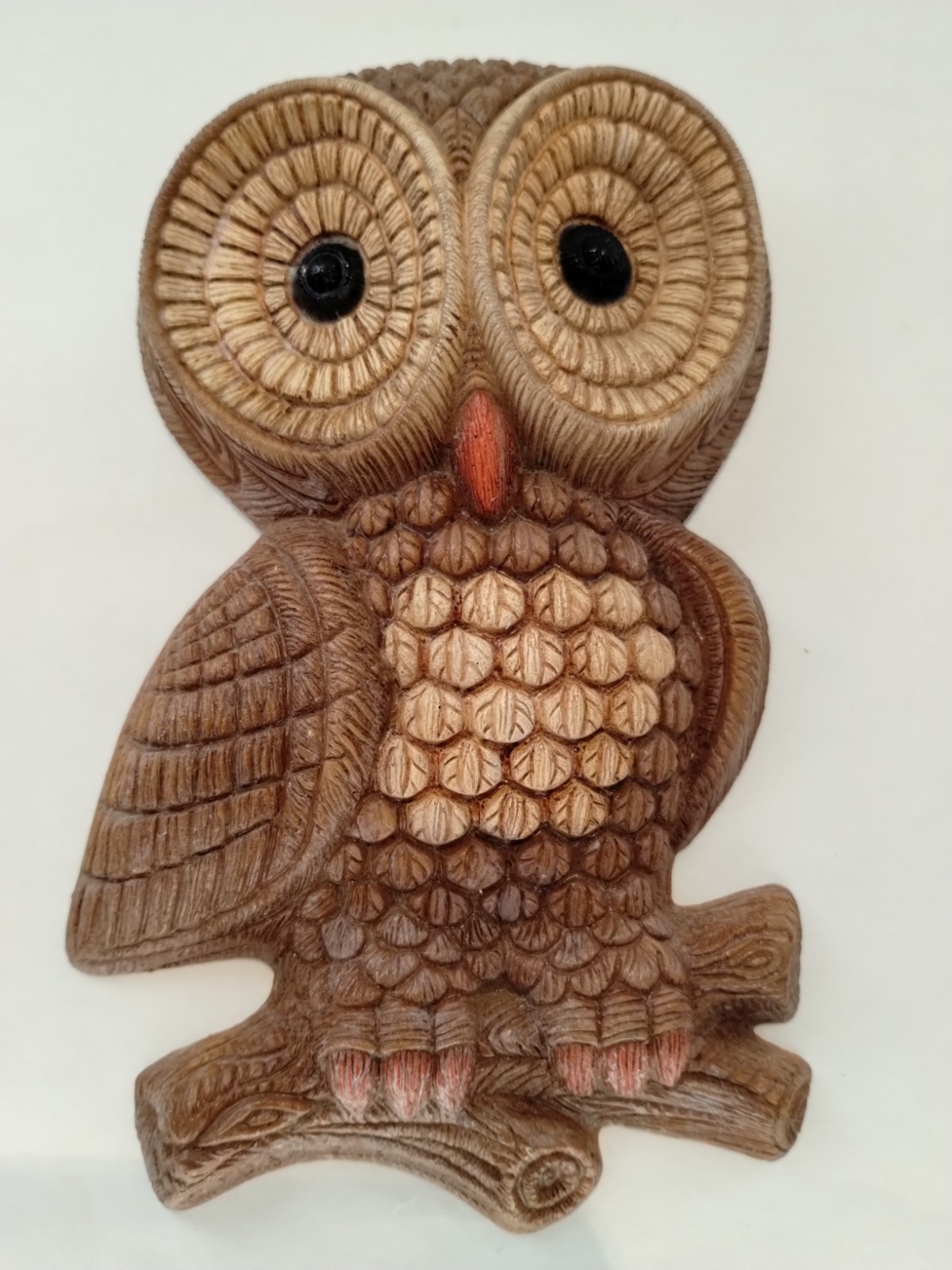 Vtg 80s Foam Craft Owl Wall Plaques 2 PC SET MCM Retro Rustic Cottagecore Cabin