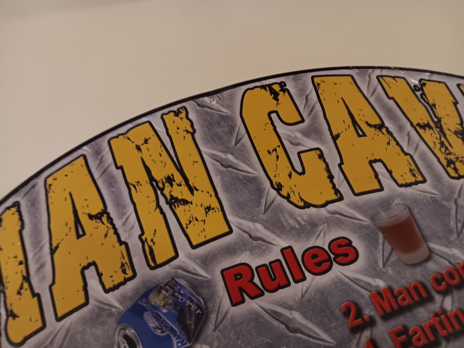 MAN CAVE Rivers Edge Products Tin Sign Man Cave RULES, Size 12″ x 17″ Sealed New