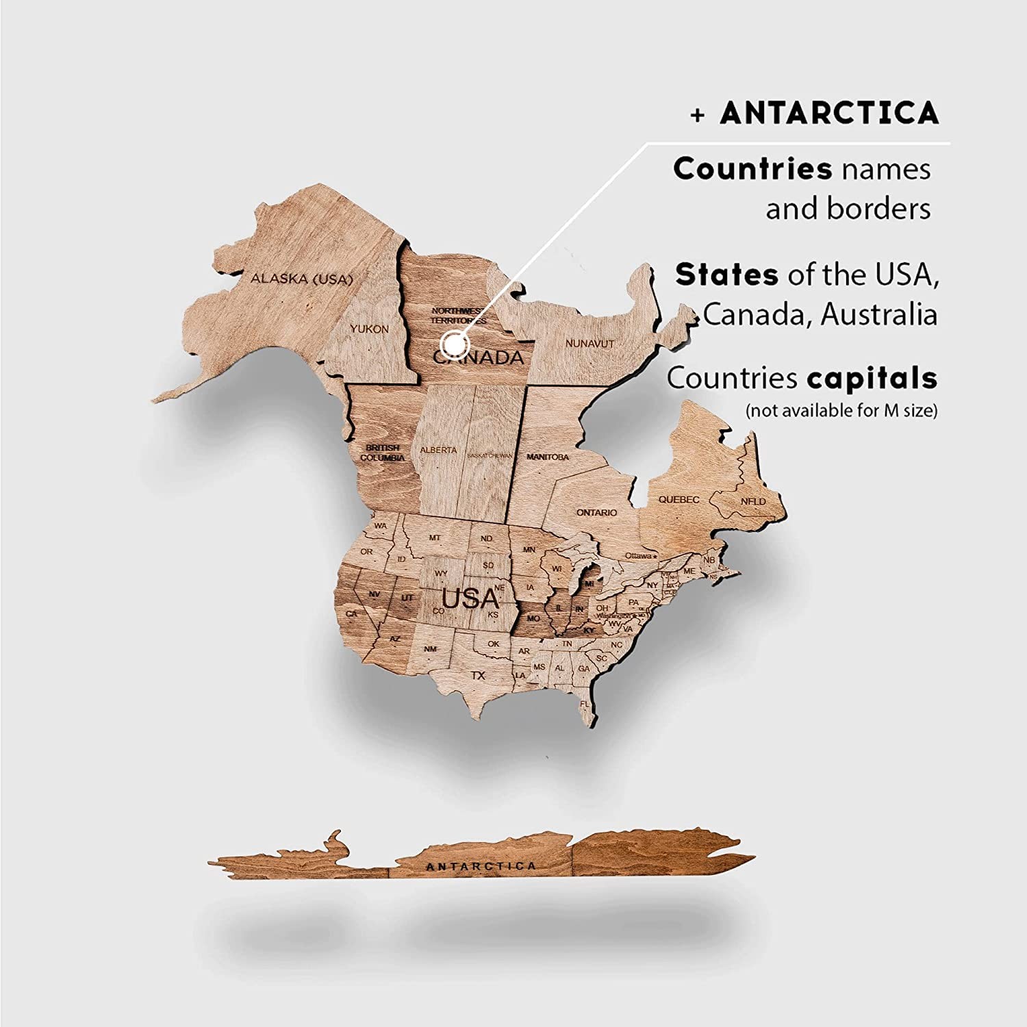 3D Wooden World Map Wall Art Large Travel Map with Pins for Art Decor Decor…