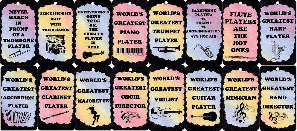 Music Signs of Life Love Laughter Sayings Instruments Funny Giant Magnets 3