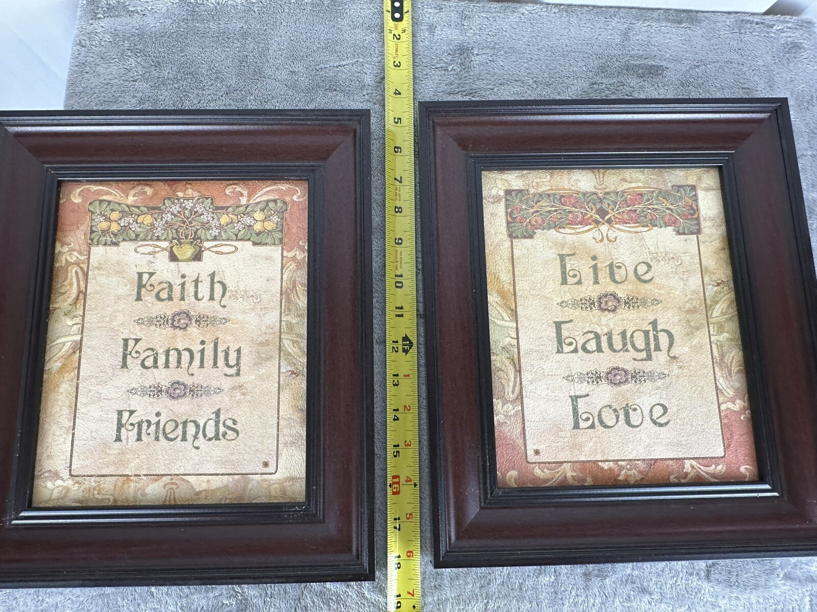 Lot Of 2 Framed Prints Faith Family Friends Live Laugh Love