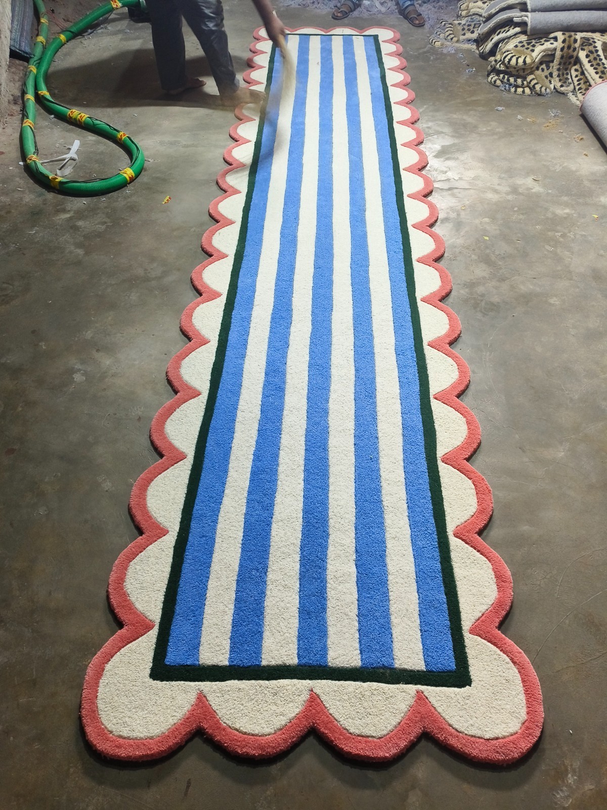Striped Runner Rug, Long Hallway Rug, Modern Area Rug Bedroom Kitchen Runner Rug