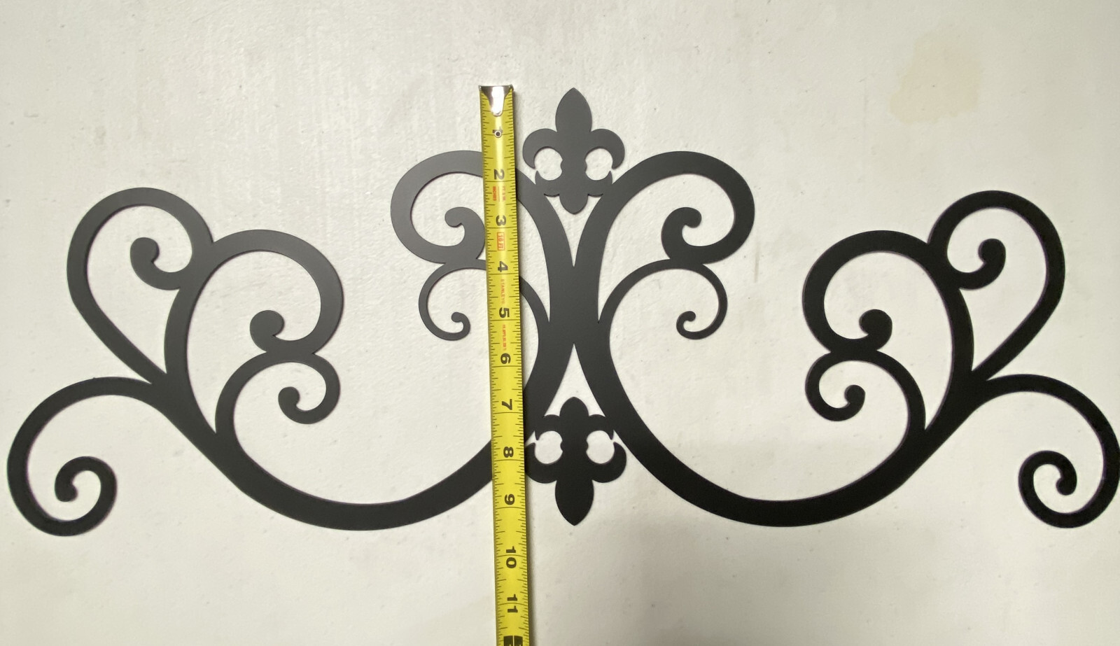 Wrought Iron Metal Scrolled Door Wall Decoration Plaque Art 24 x 9.5 inch 2mm