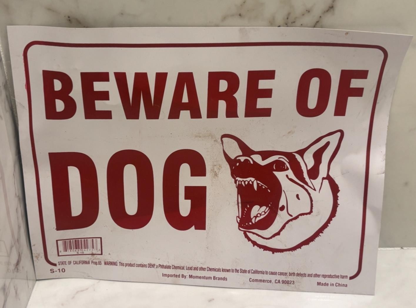12 in. x 9 in. Beware of Dog Sign