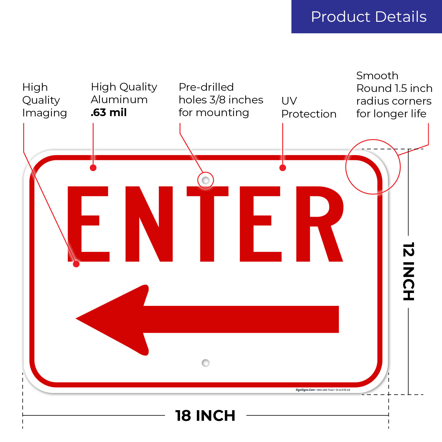 Enter With Left Arrow Sign,