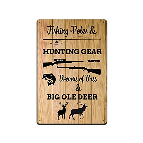 JP’s Parcels Tin Signs Fishing Cabin Décor – Metal Wall Sign 12×8 8″L x 12″W