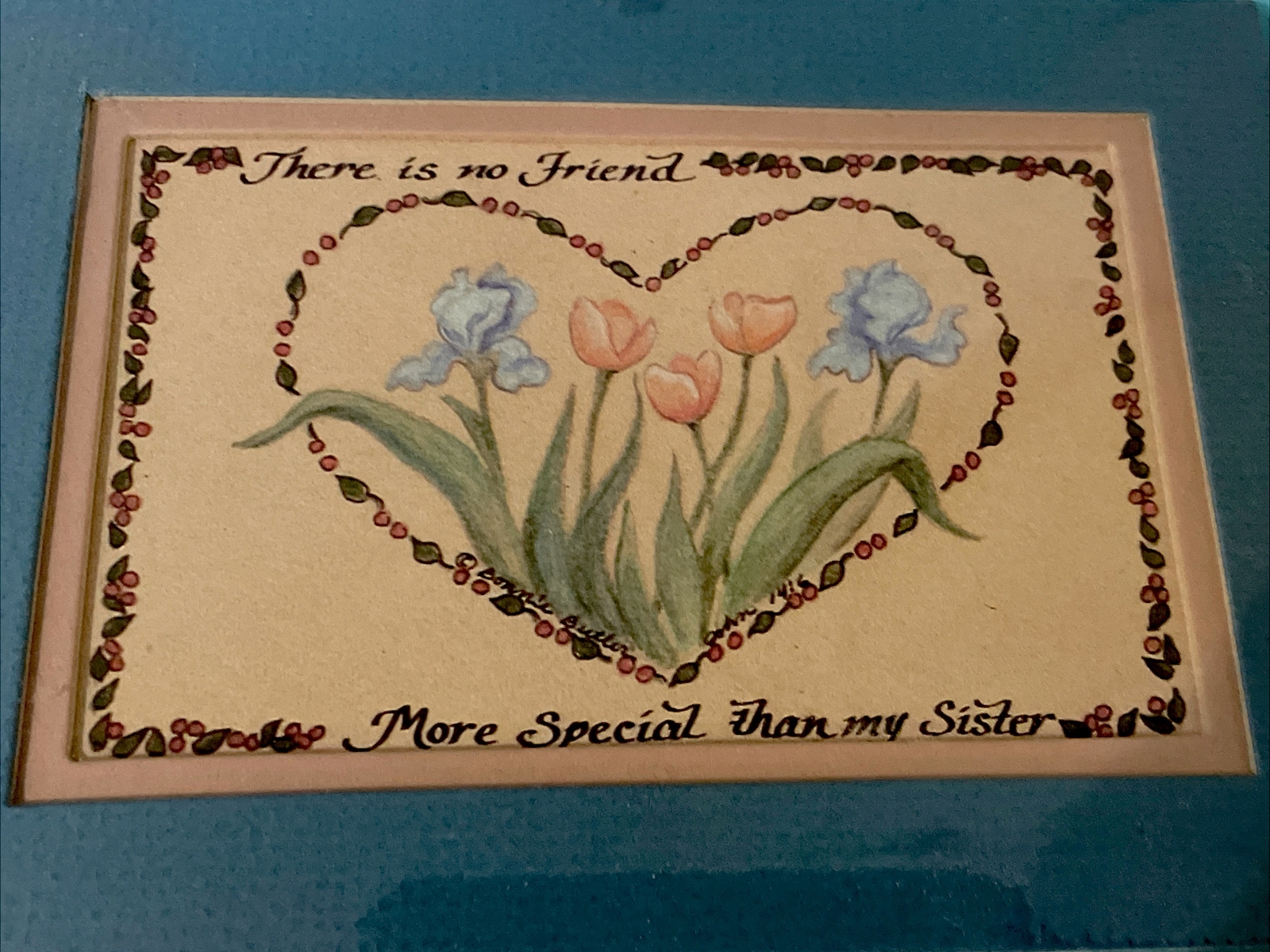 5×7 Inch Sisters Special Friend Watercolor Plaque- New Gift Quality- Floral