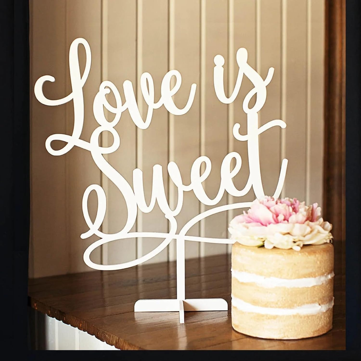 Love Is Sweet Wedding Table Sign, Wooden Reception Decor,Rustic Event Party Tabl