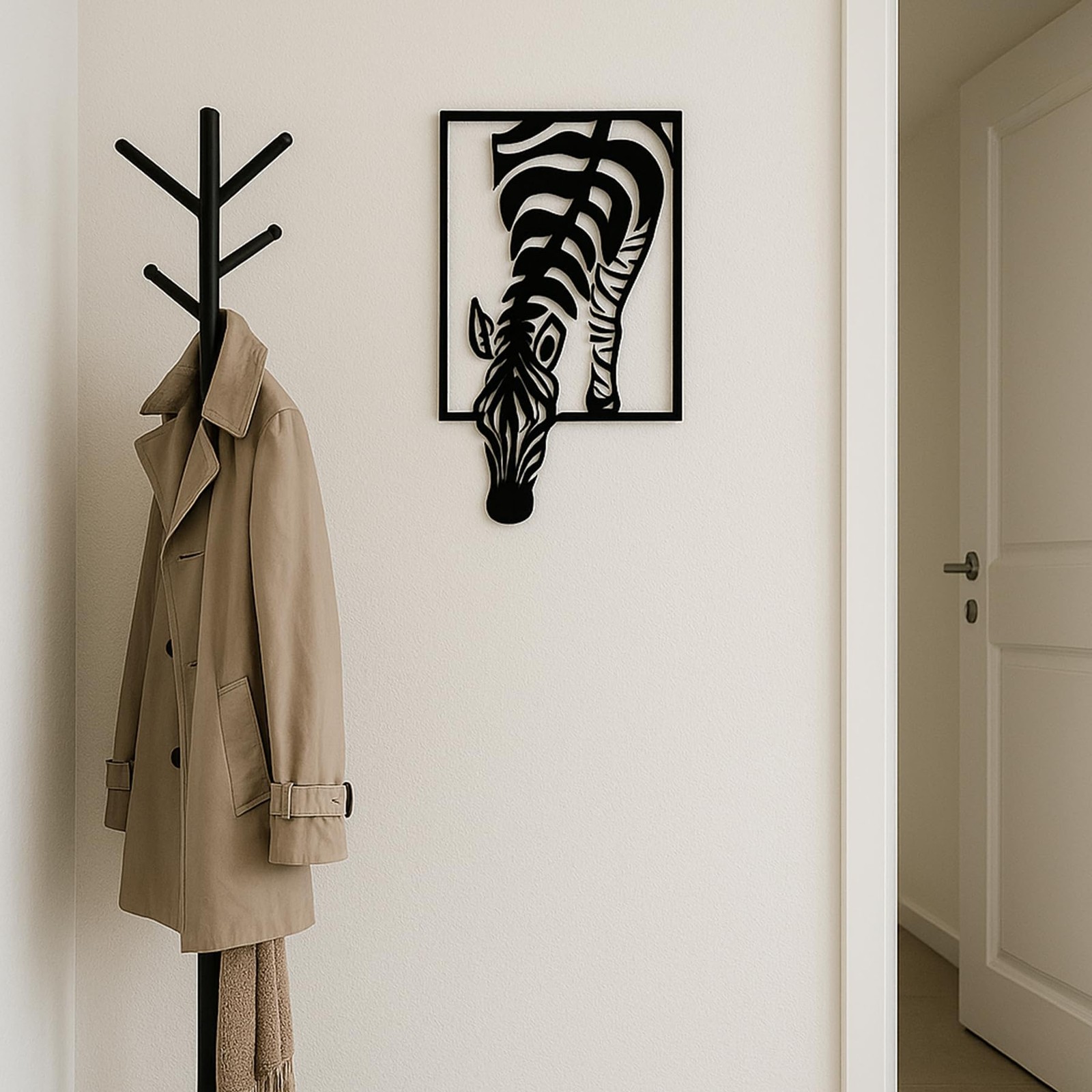 Black Metal Zebra Wall Art, Safari Wildlife Metal Wall Decor, Modern Animal S…