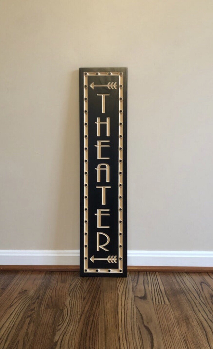 Movie Cinema Room Home Theater Decor Man Cave Sign Gift Movie Room ARROW LEFT