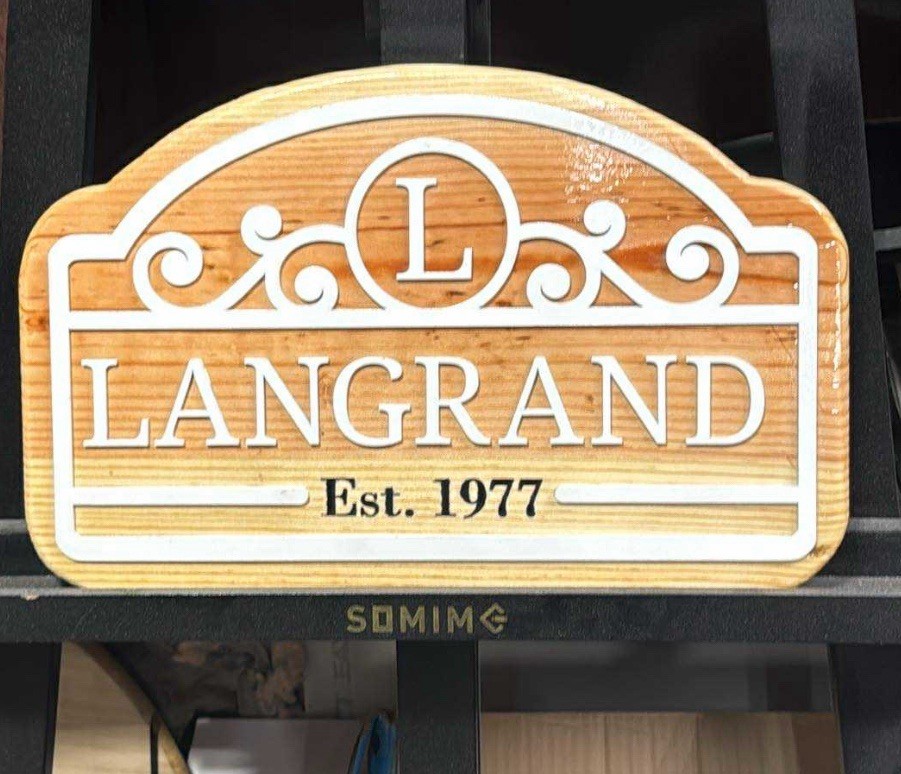 Cedar Established Plaque Wood Sign