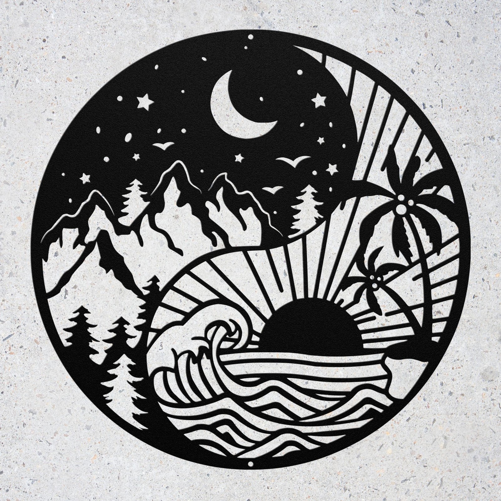 Moon Sun and Stars Metal Wall Art Housewarming Gifts Home Decor Hanging Decor