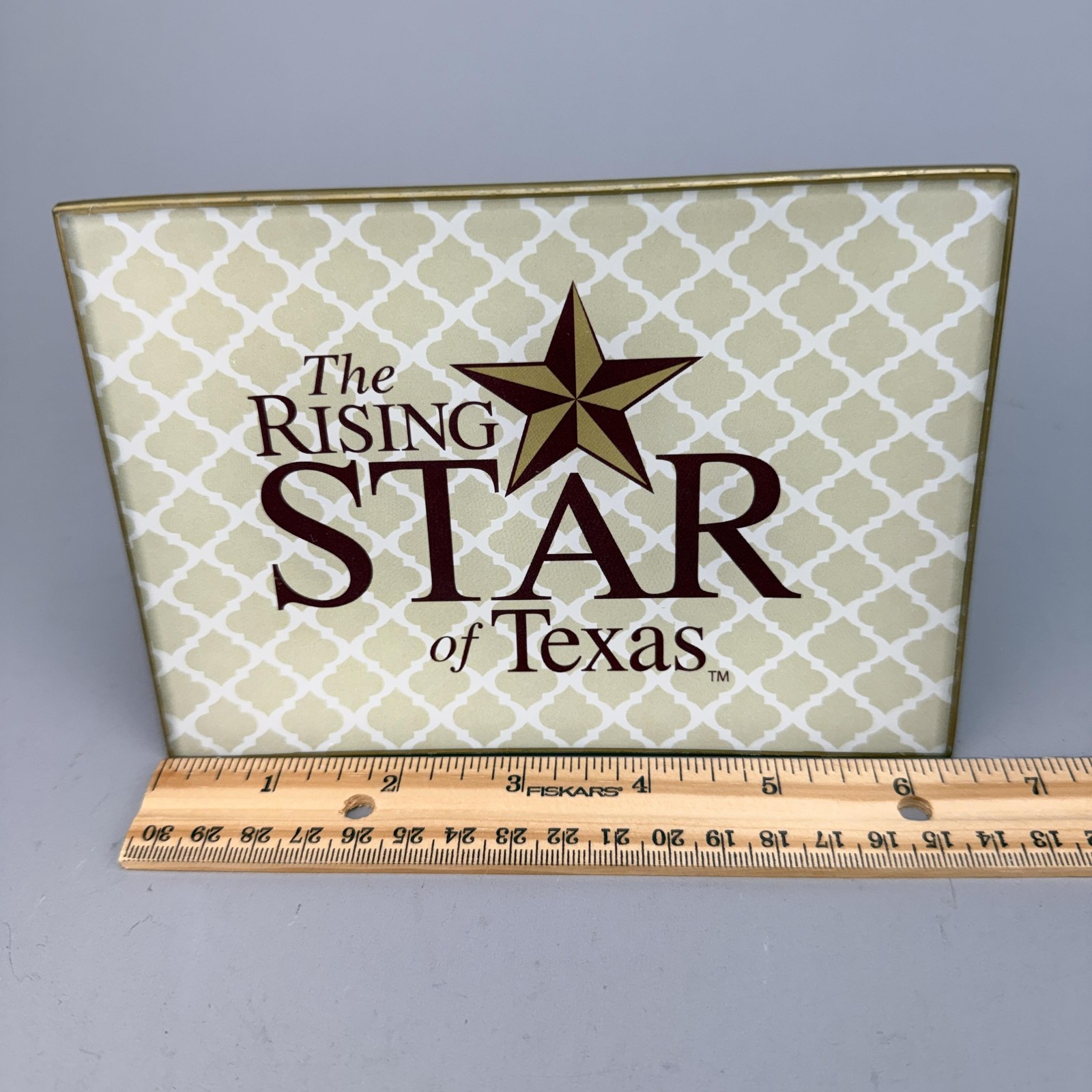 Marye-Kelley Rising Star Of Texas Glass Plate Small Beige Western Decor Dish
